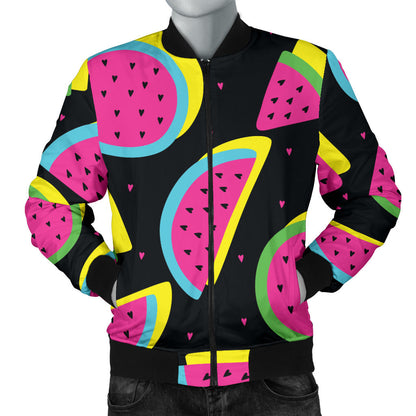 Watermelon Pattern Print Design WM07 Men Bomber Jacket