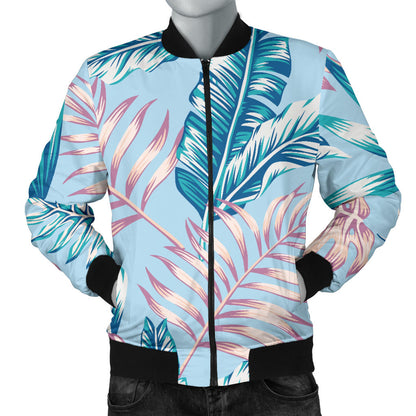 Tropical Flower Pattern Print Design TF01 Men Bomber Jacket