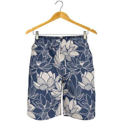 Water Lily Pattern Print Design WL04 Mens Shorts