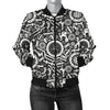 Bicycle Tools Pattern Print Design 02 Women's Bomber Jacket