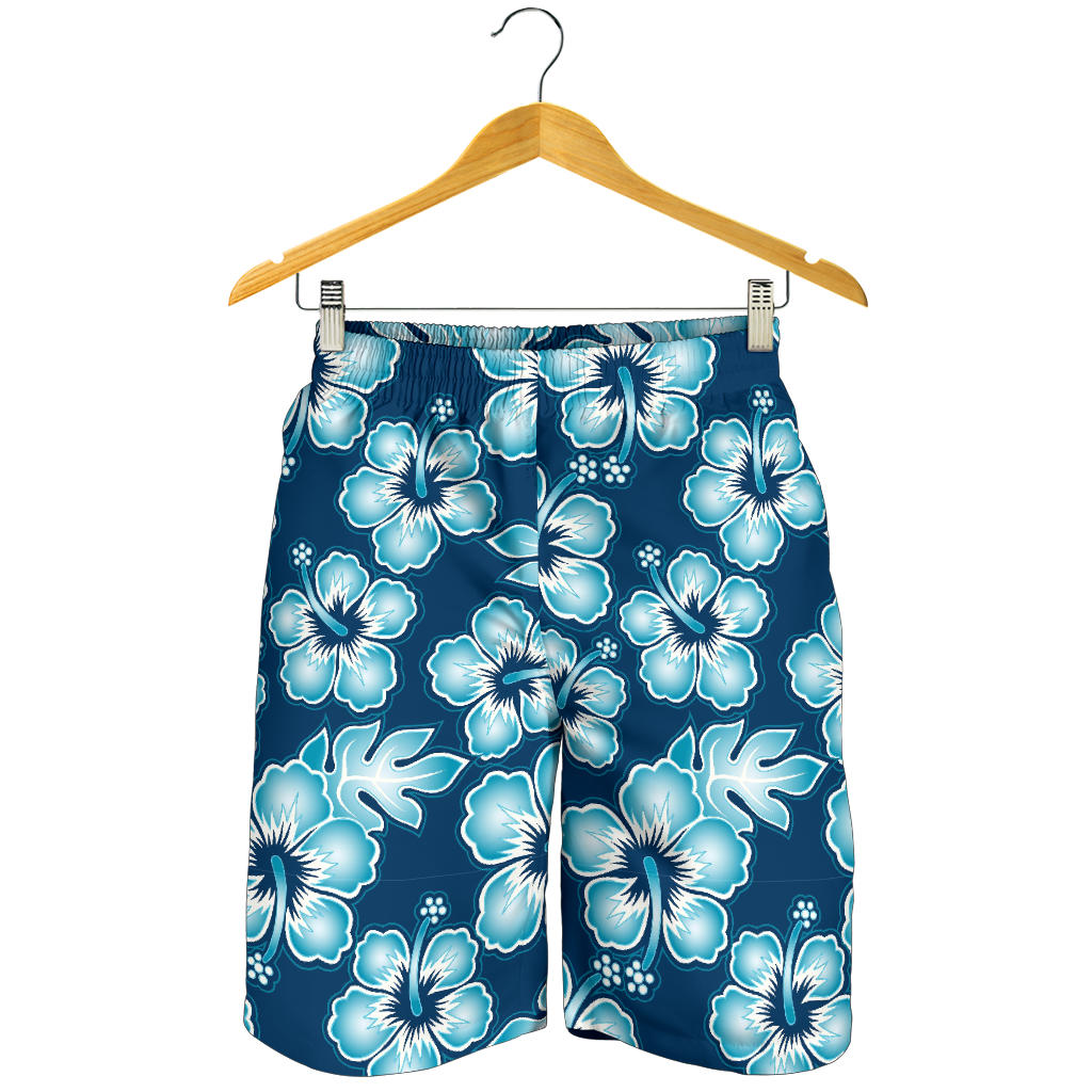 Blue Hibiscus Pattern Print Design HB011 Mens Shorts