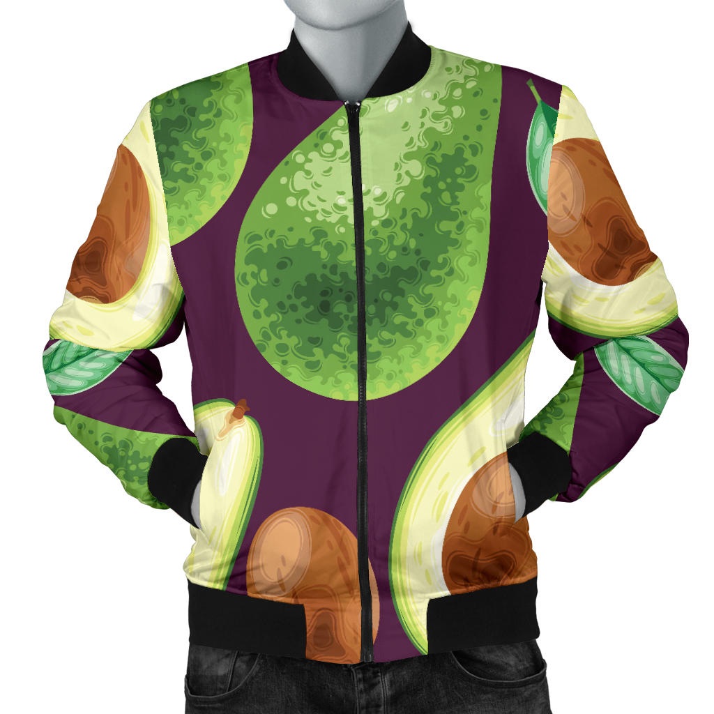 Avocado Pattern Print Design AC08 Men Bomber Jacket