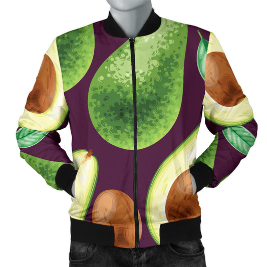 Avocado Pattern Print Design AC08 Men Bomber Jacket