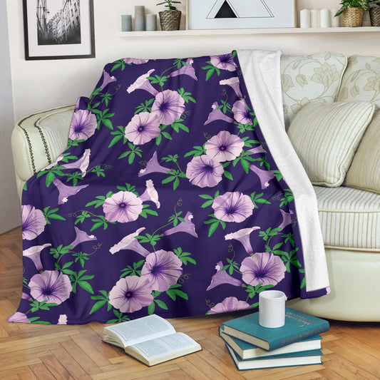 Morning Glory Pattern Print Design MG01 Fleece Blanket