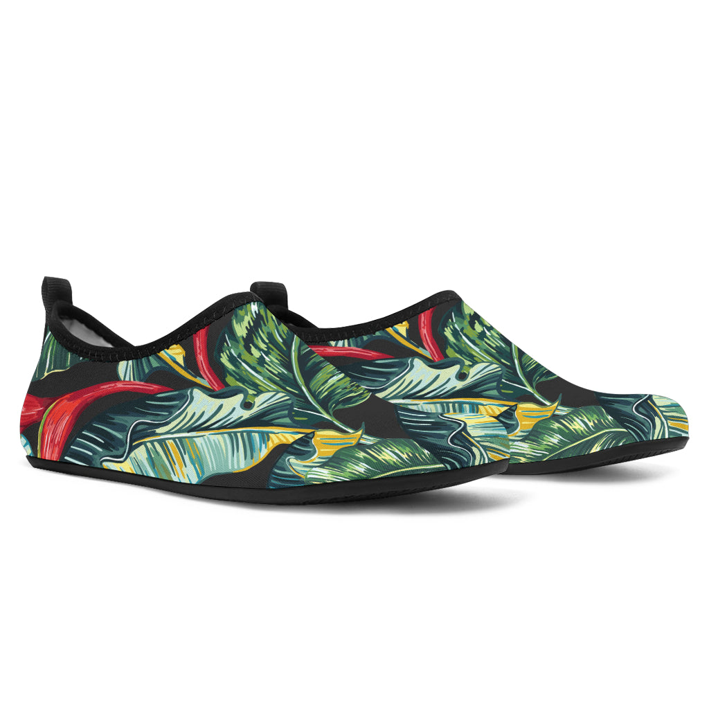 Bird Of Paradise Pattern Print Design BOP06 Aqua Water Shoes