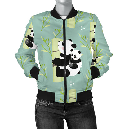 Panda Pattern Print Design A03 Women's Bomber Jacket