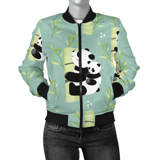 Panda Pattern Print Design A03 Women's Bomber Jacket