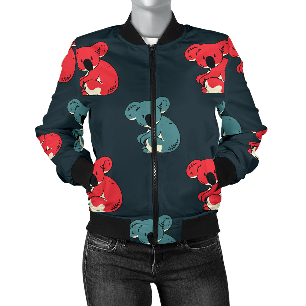 Koala Pattern Print Design 02 Women's Bomber Jacket