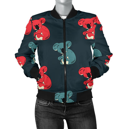 Koala Pattern Print Design 02 Women's Bomber Jacket
