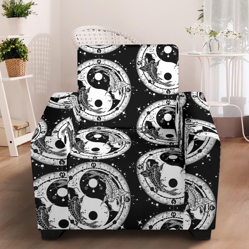 Yin Yang Koi Fish Armchair Slipcover