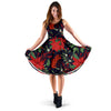 Poinsettia Pattern Print Design POT02 Midi Dress