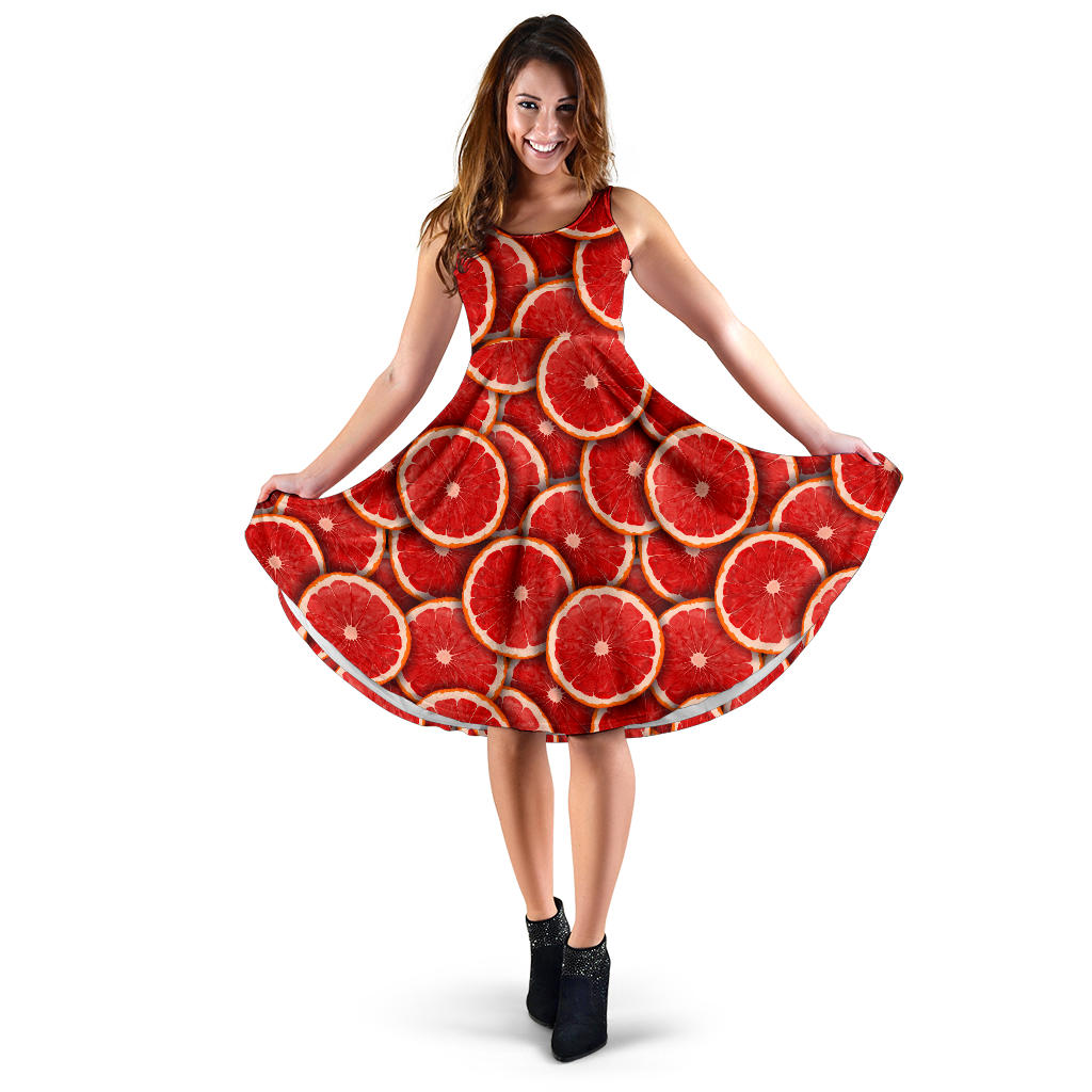 Grapefruit Pattern Print Design GF05 Midi Dress