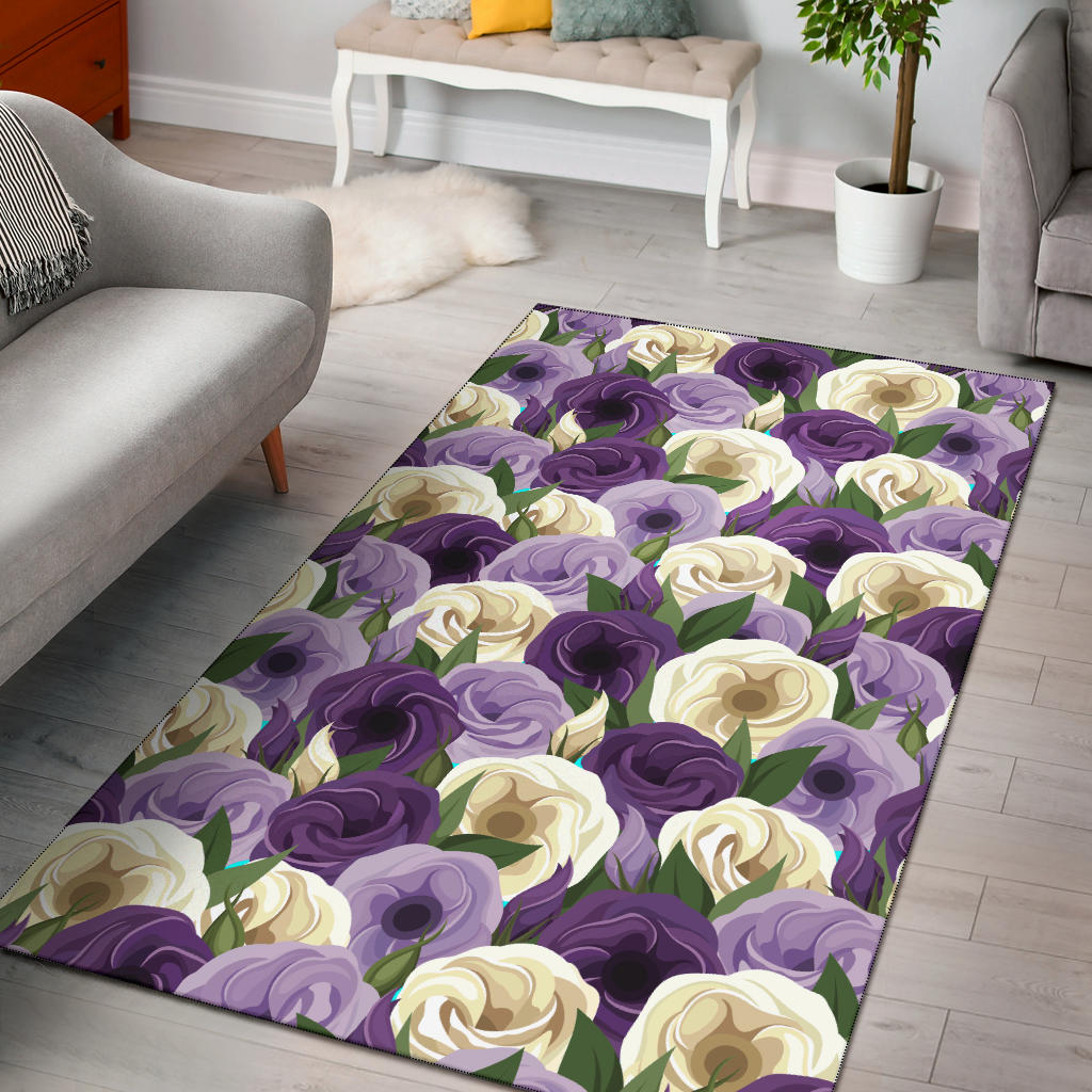 Lisianthus Pattern Print Design LT01 Area Rugs