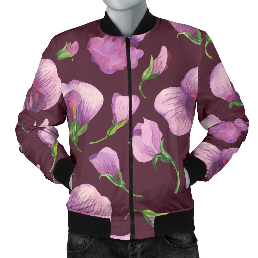 Peony Pattern Print Design PE010 Men Bomber Jacket