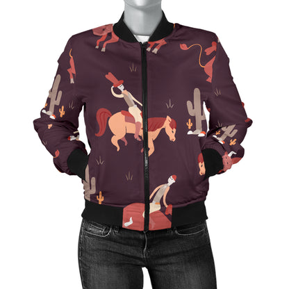 Rodeo Pattern Print Design A01 Women's Bomber Jacket