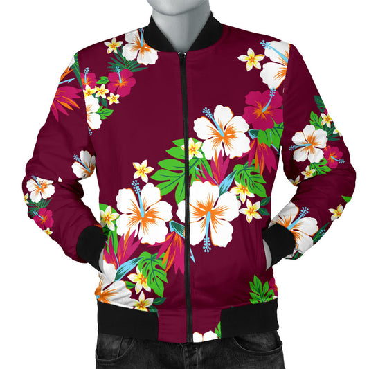 Hawaiian Themed Pattern Print Design H06 Men Bomber Jacket