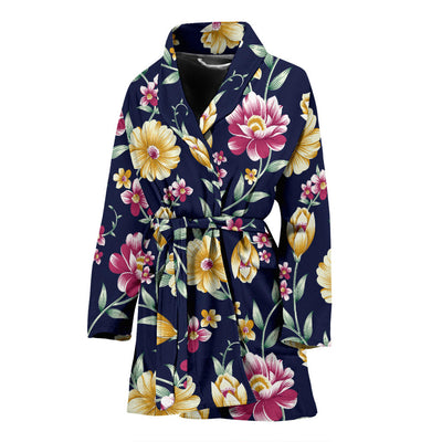 Gerberas Pattern Print Design GB03 Women Bathrobe