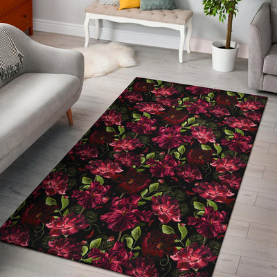 Iris Pattern Print Design IR03 Area Rugs