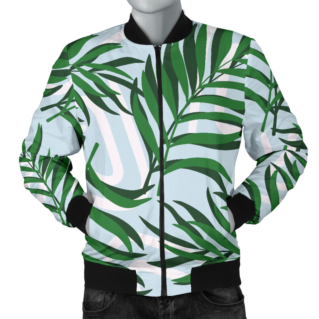 Palm Leaves Pattern Print Design PL06 Men Bomber Jacket