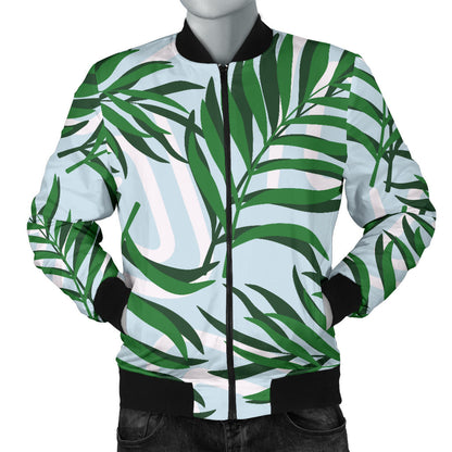 Palm Leaves Pattern Print Design PL06 Men Bomber Jacket