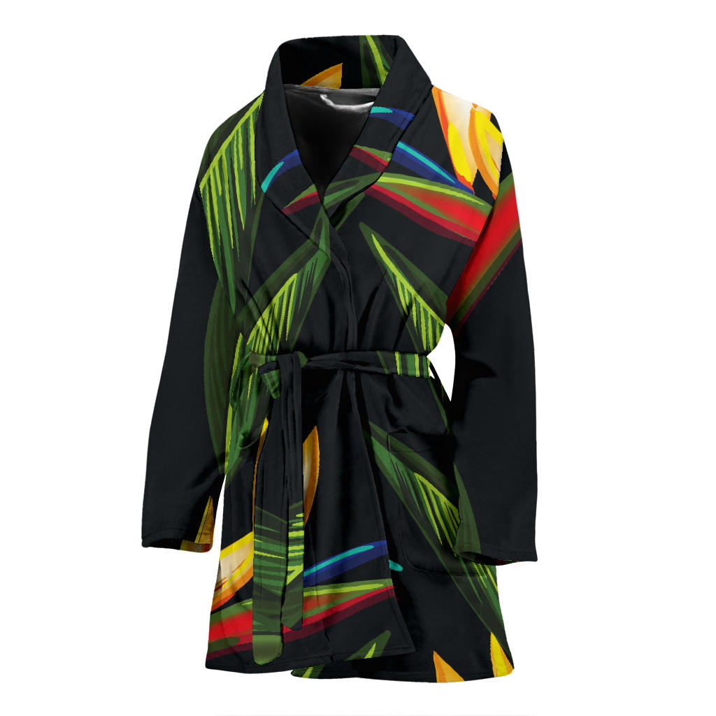 Bird Of Paradise Pattern Print Design BOP012 Women Bathrobe