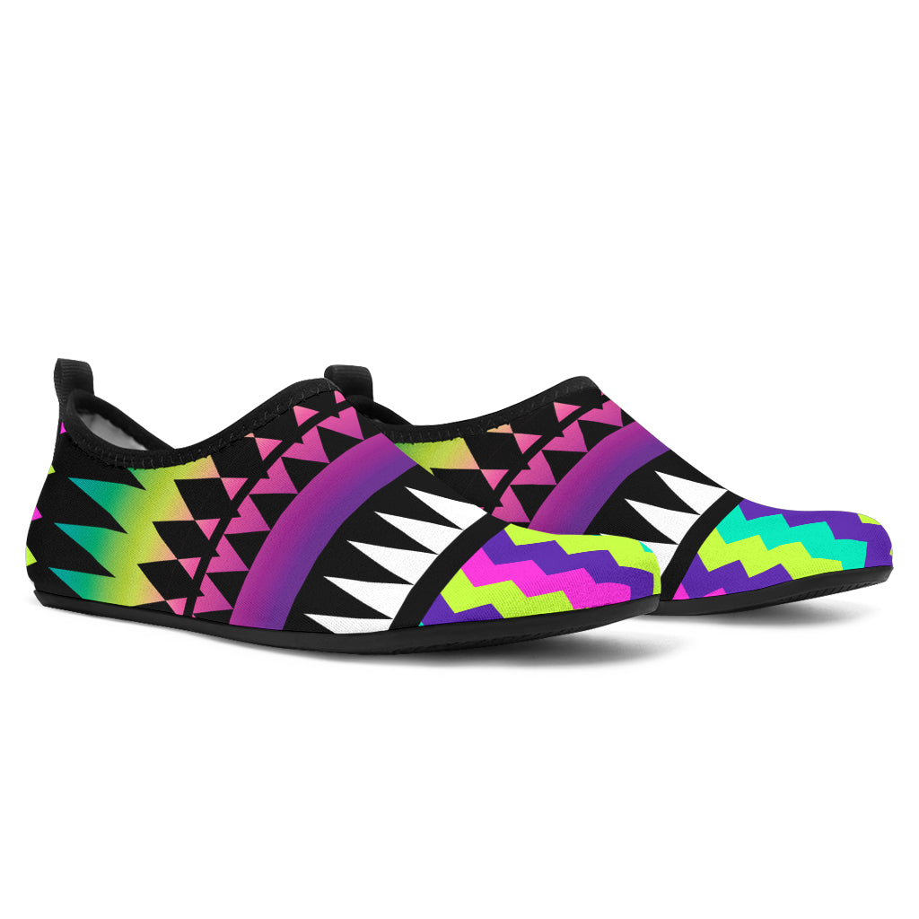 Animal Skin Aztec Rainbow Aqua Water Shoes
