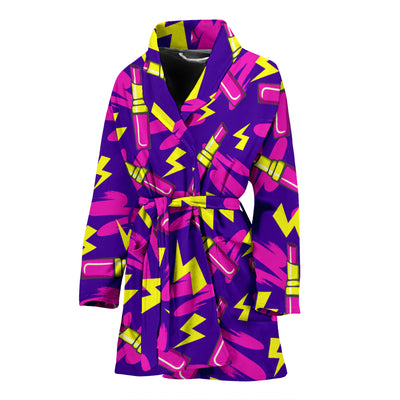 Lipstick Pattern Print Design LT04 Women Bathrobe