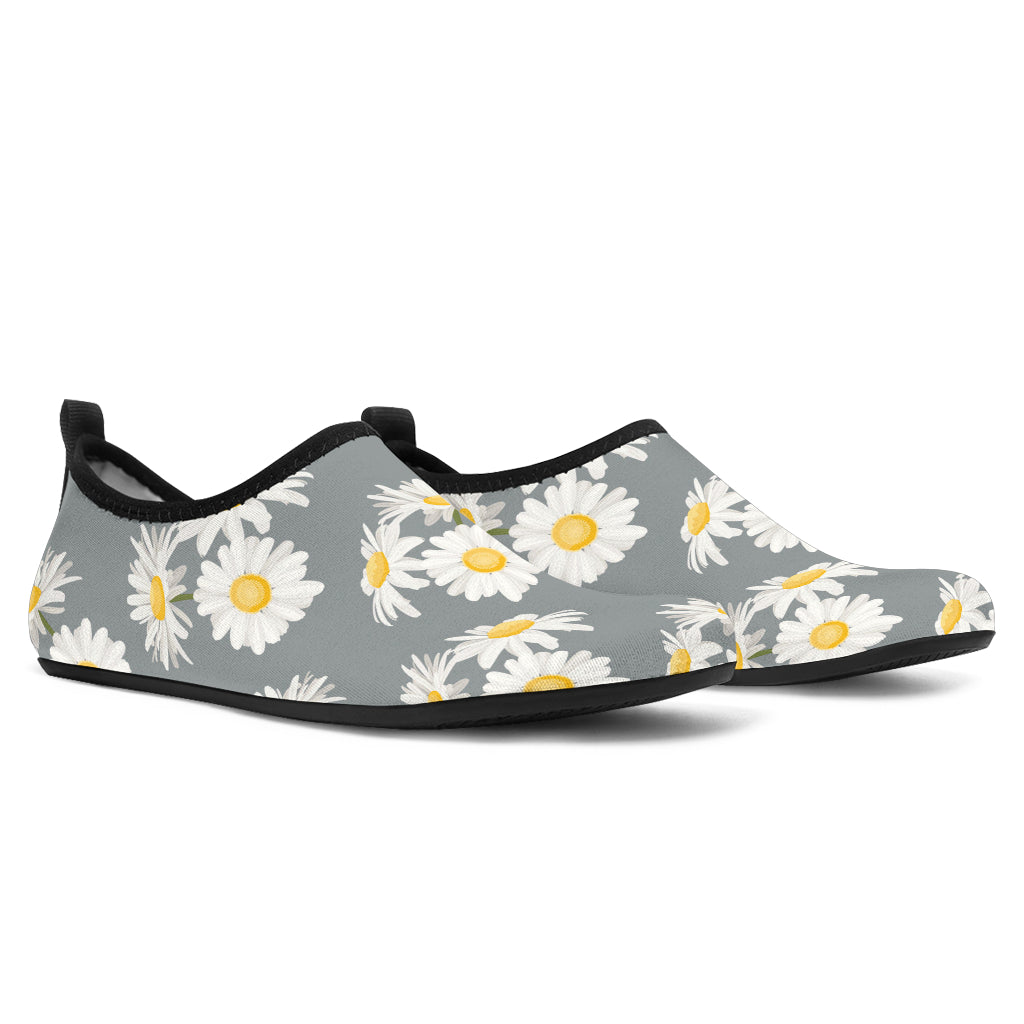 Daisy Pattern Print Design DS09 Aqua Water Shoes