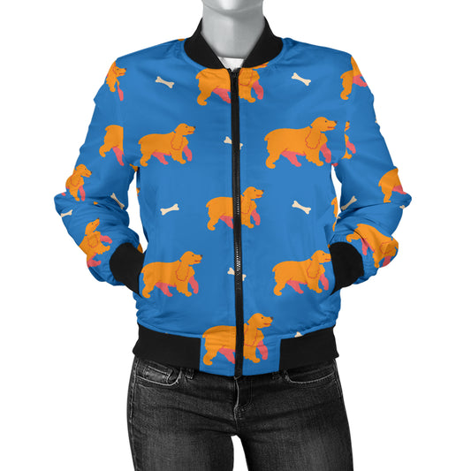Cocker Pattern Print Design 04 Women's Bomber Jacket