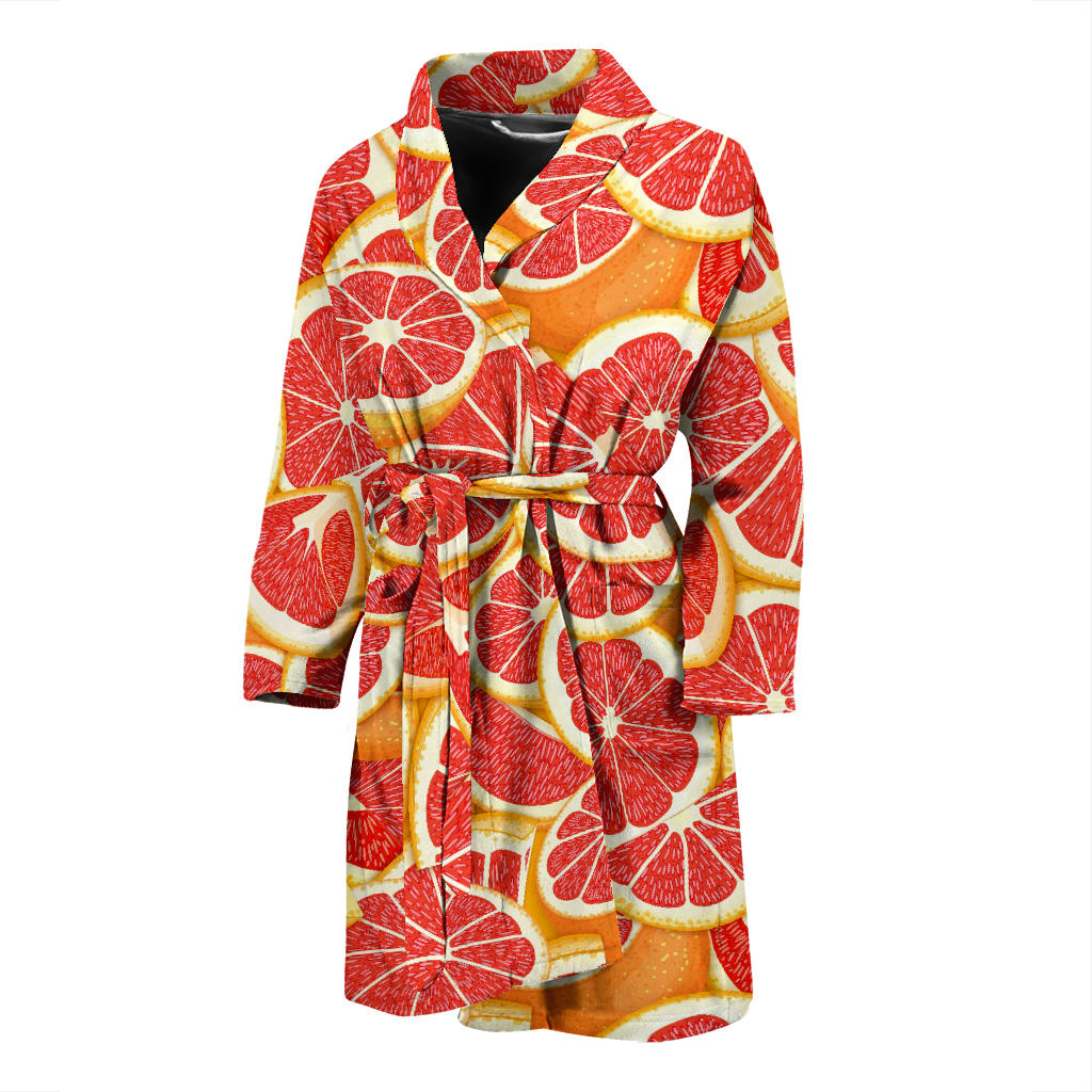 Grapefruit Pattern Print Design GF02 Men Bathrobe