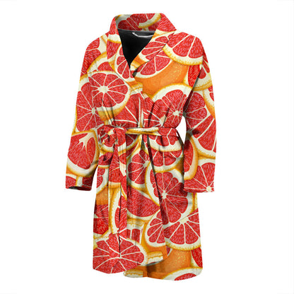 Grapefruit Pattern Print Design GF02 Men Bathrobe