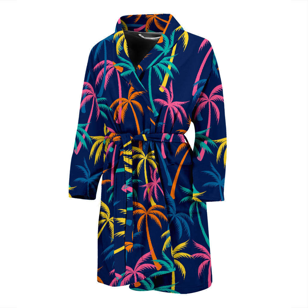 Palm Tree Pattern Print Design PT013 Men Bathrobe