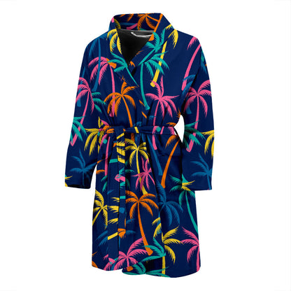 Palm Tree Pattern Print Design PT013 Men Bathrobe