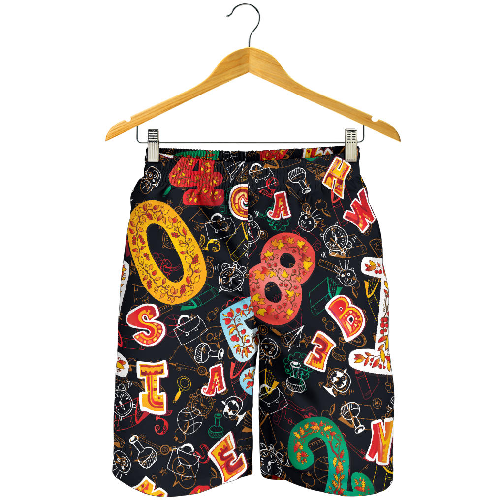 Number Pattern Print Design A03 Mens Shorts