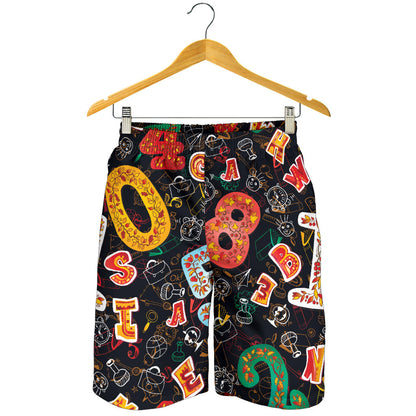 Number Pattern Print Design A03 Mens Shorts