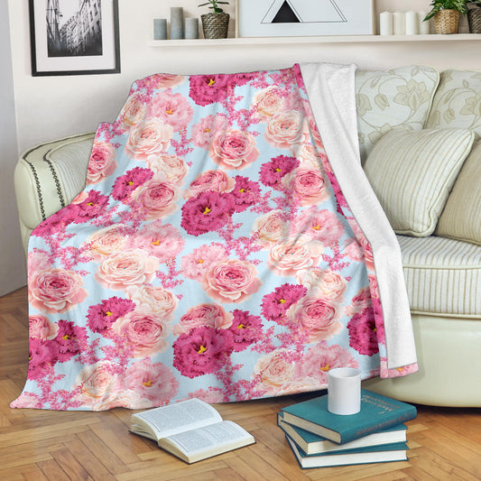 Lisianthus Pattern Print Design LT05 Fleece Blanket