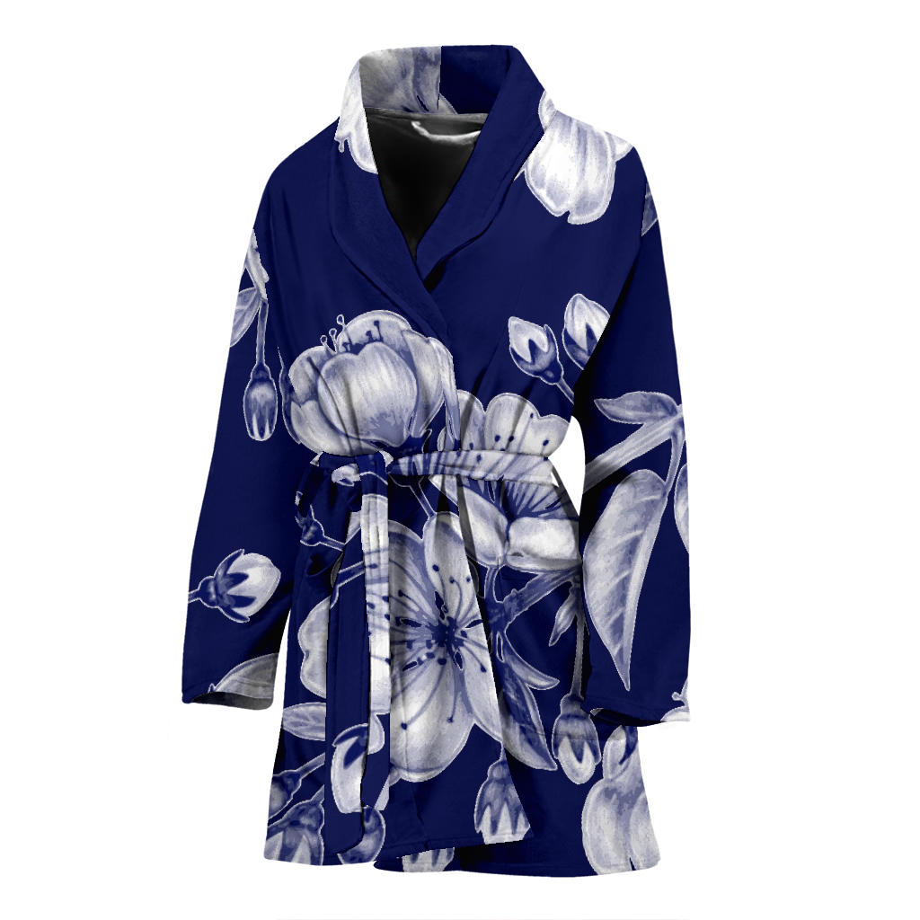 Cherry Blossom Pattern Print Design CB01 Women Bathrobe