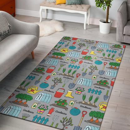 Gardening Pattern Print Design G07 Area Rugs