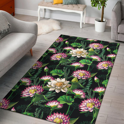 Water Lily Pattern Print Design WL010 Area Rugs