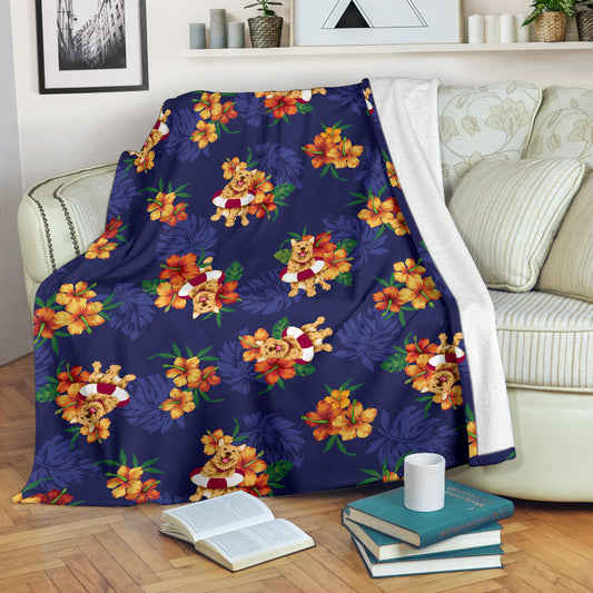 Hawaiian Themed Pattern Print Design H02 Fleece Blanket