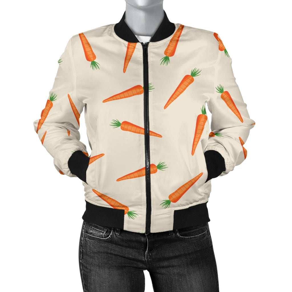 Carrot Pattern Print Design 07 Women's Bomber Jacket