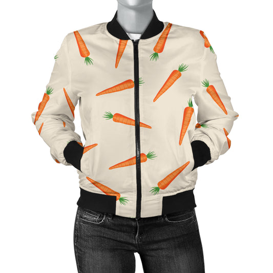 Carrot Pattern Print Design 07 Women's Bomber Jacket