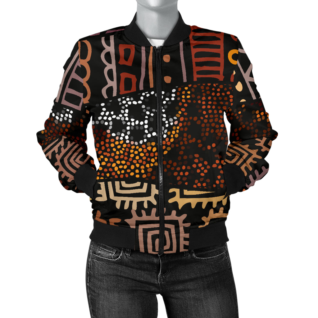 African Pattern Print Design 07 Women's Bomber Jacket