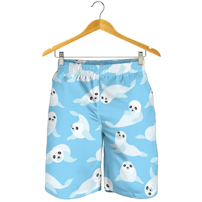 Sea Lion Cute Pattern Print Design 03 Mens Shorts