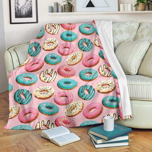 Donut Pattern Print Design DN06 Fleece Blanket