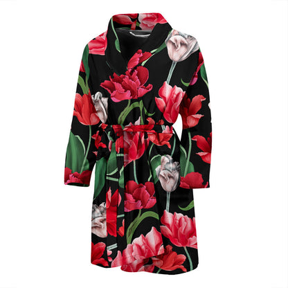 Tulip Pattern Print Design TP08 Men Bathrobe
