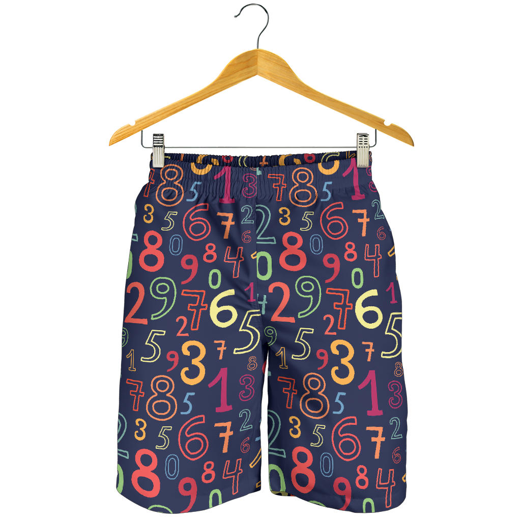 Number Pattern Print Design A01 Mens Shorts