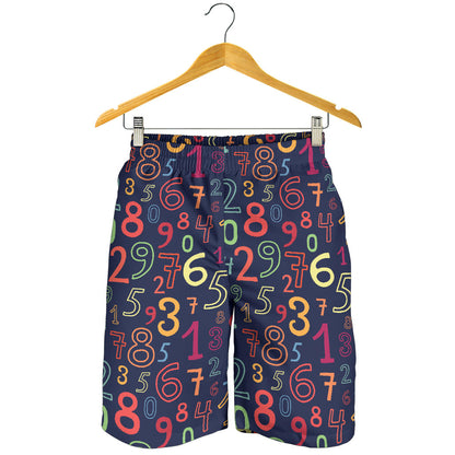 Number Pattern Print Design A01 Mens Shorts