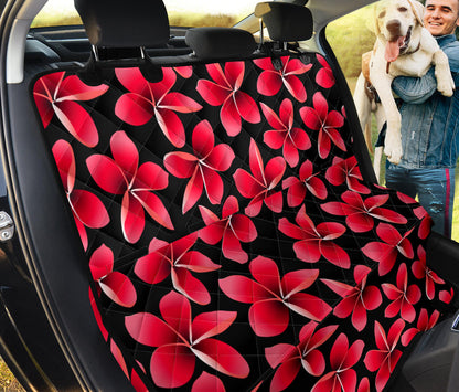 Red Plumeria Pattern Print Design PM025 Rear Dog  Seat Cover