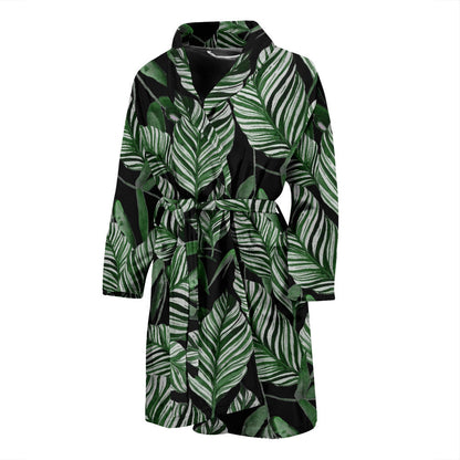 Palm Leaves Pattern Print Design PL09 Men Bathrobe